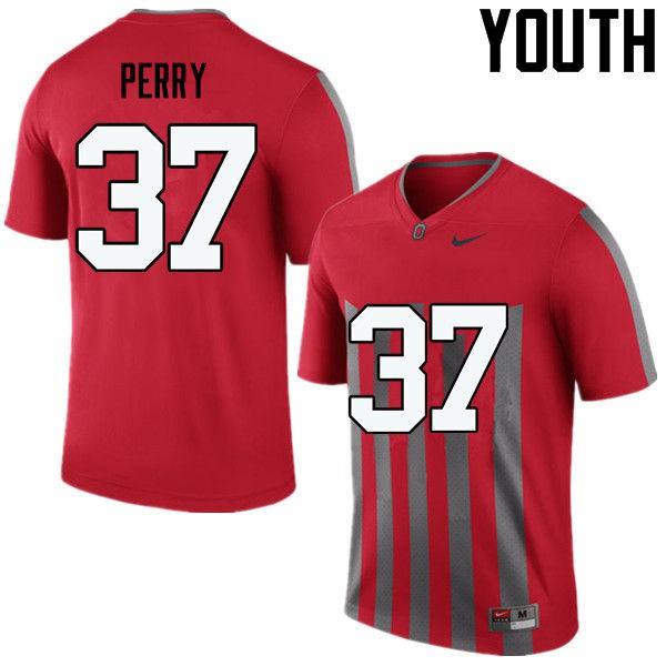 Ohio State Buckeyes #37 Joshua Perry Youth Official Jersey Throwback